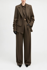 Derek Lam Crosshatch Stretch Single Breasted Blazer