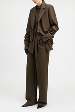 Derek Lam Crosshatch Stretch Single Breasted Blazer