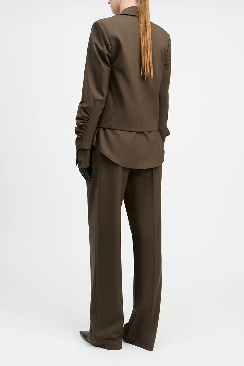 Derek Lam Crosshatch Stretch Single Breasted Blazer