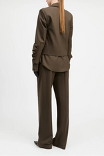 Derek Lam Crosshatch Stretch Single Breasted Blazer