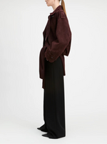 Derek Lam Luxe Goat Suede Double Breasted Blouson Jacket