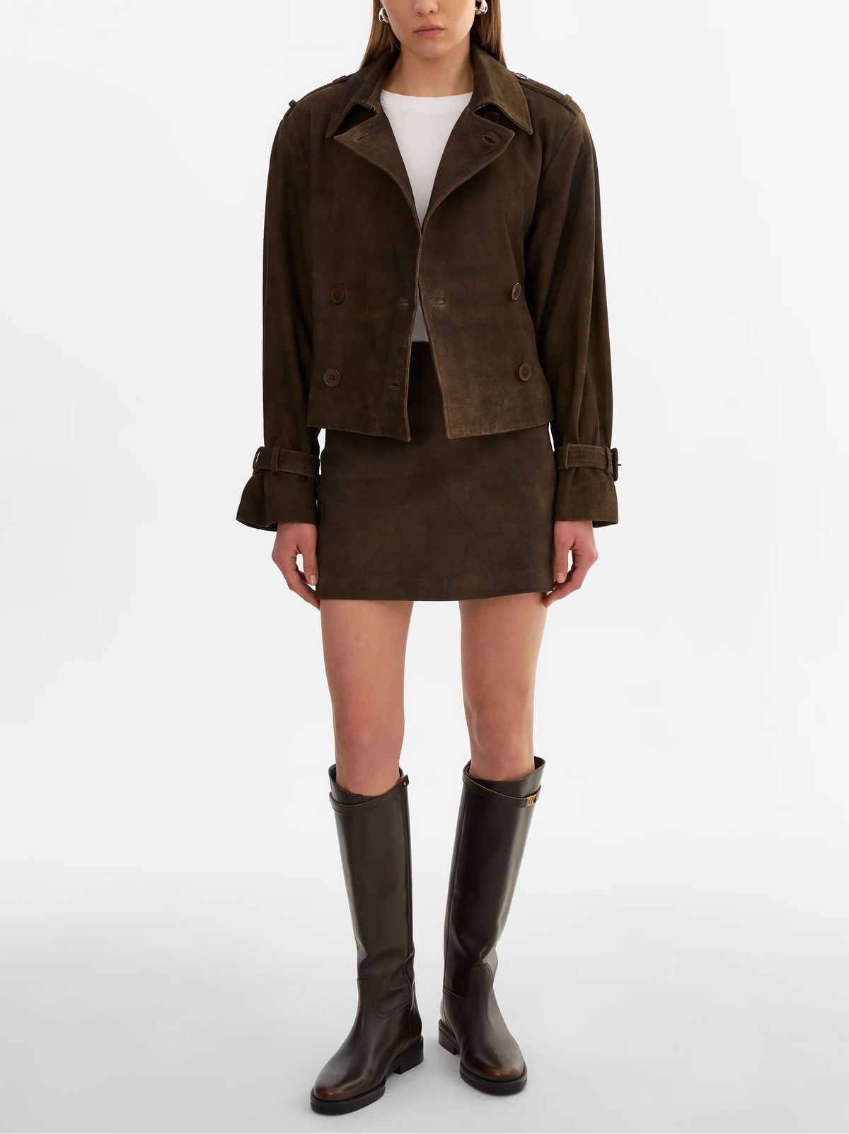 Lamarque Dhana Suede Short Trench Coat