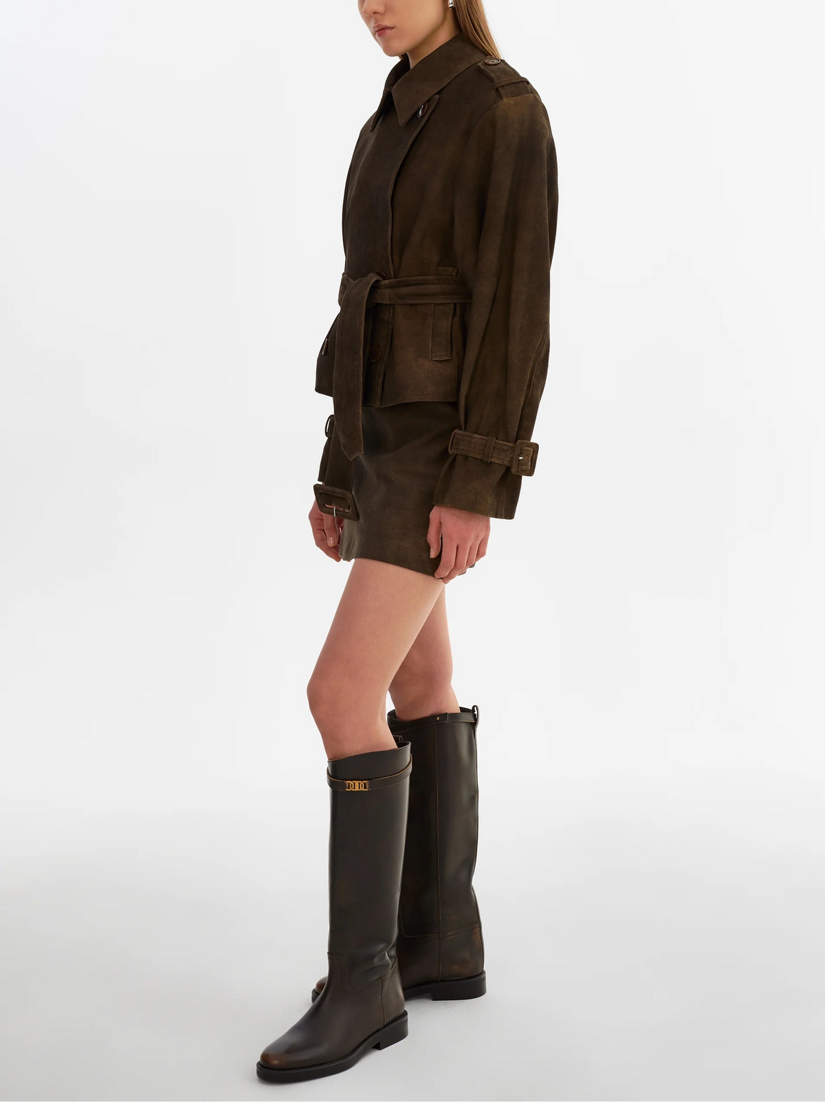 Lamarque Dhana Suede Short Trench Coat
