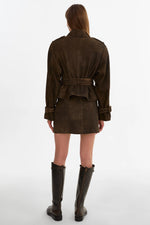 Lamarque Dhana Suede Short Trench Coat