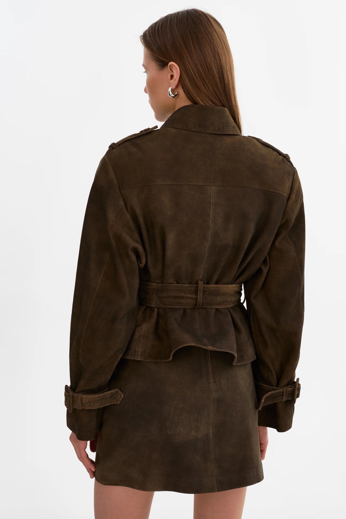 Lamarque Dhana Suede Short Trench Coat