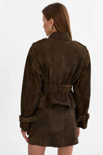 Lamarque Dhana Suede Short Trench Coat