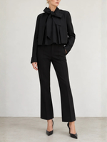 Derek Lam Cotton Poplin Raglan Sleeve Tie Neck Blouse DF617631COP