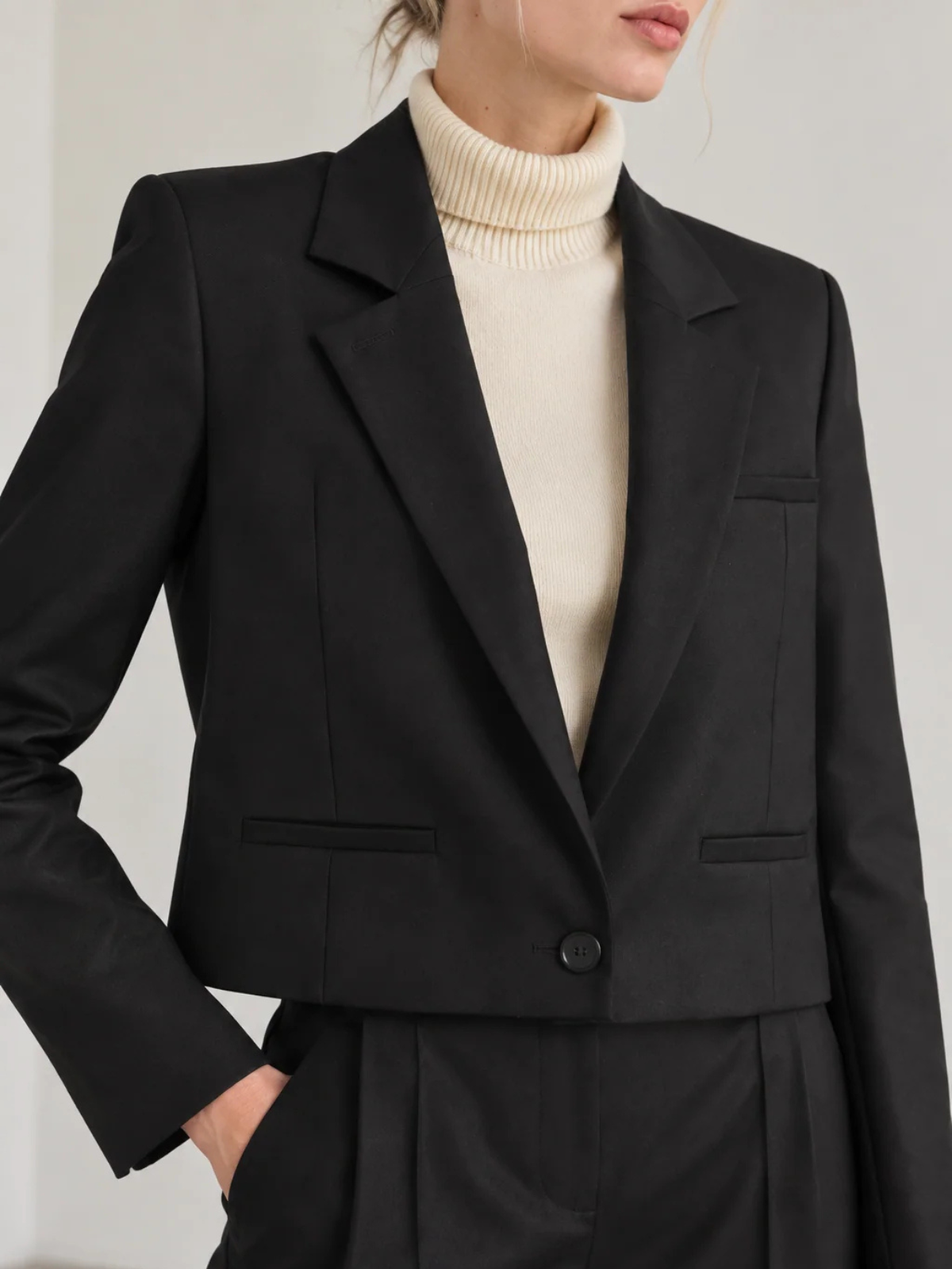 Derek Lam Cropped Single Button Blazer DC002285ASYC