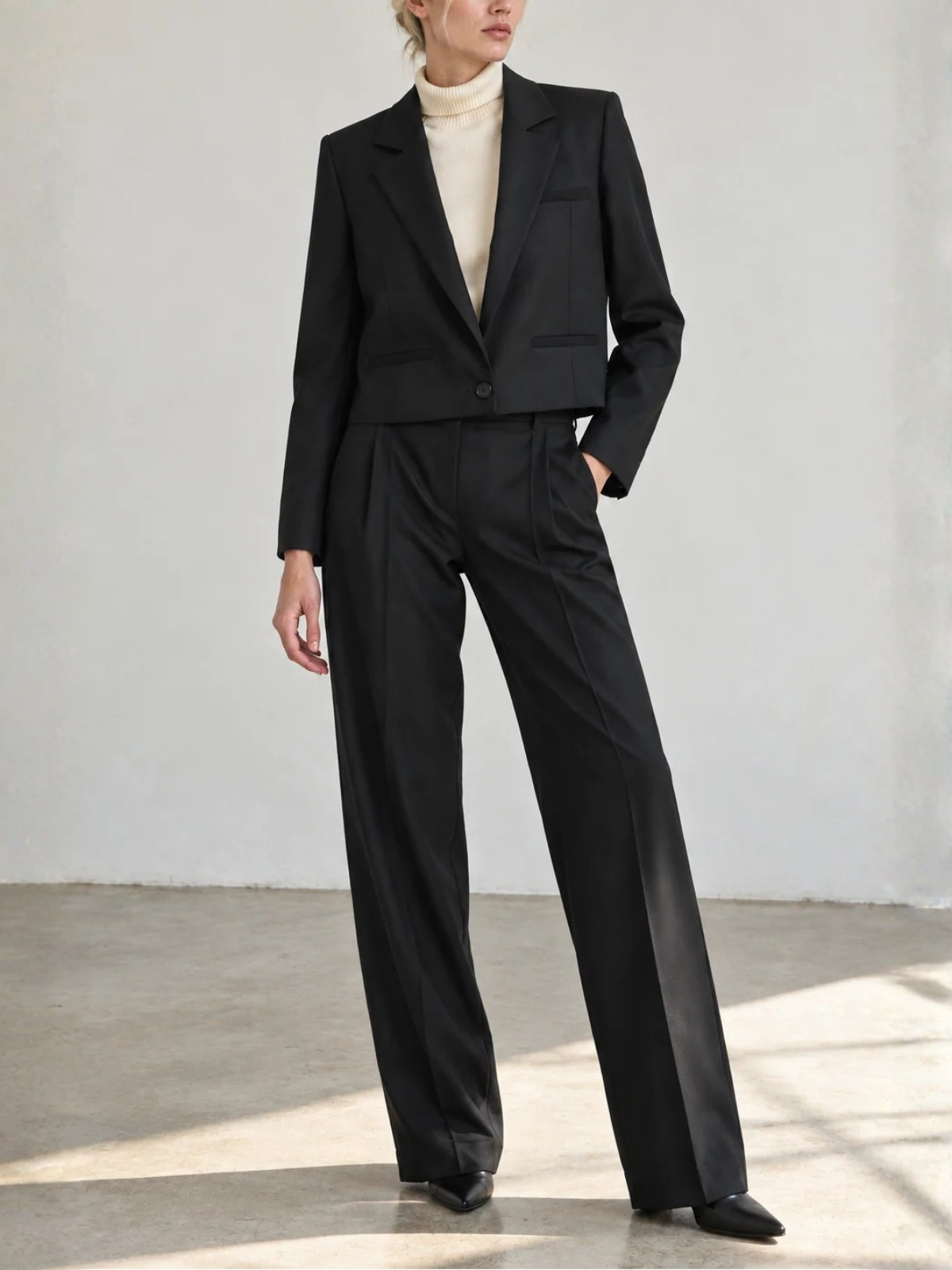 Derek Lam Cropped Single Button Blazer DC002285ASYC