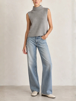 Derek Lam Wool Cashmere Blend Sleeveless Mock Neck Sweater DF619588MRS