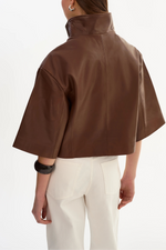 Lamarque TS Elin Funnel Neck Leather Jacket
