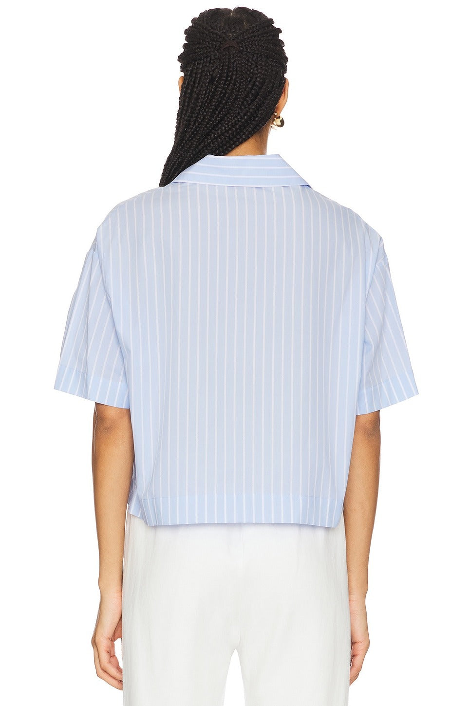 Enza Costa Poplin Cropped S/S Shirt