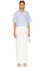 Enza Costa Poplin Cropped S/S Shirt