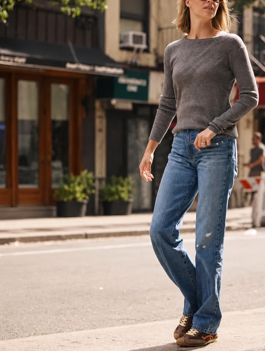 Collaboration TS Olive Ribbed Cashmere Sweater