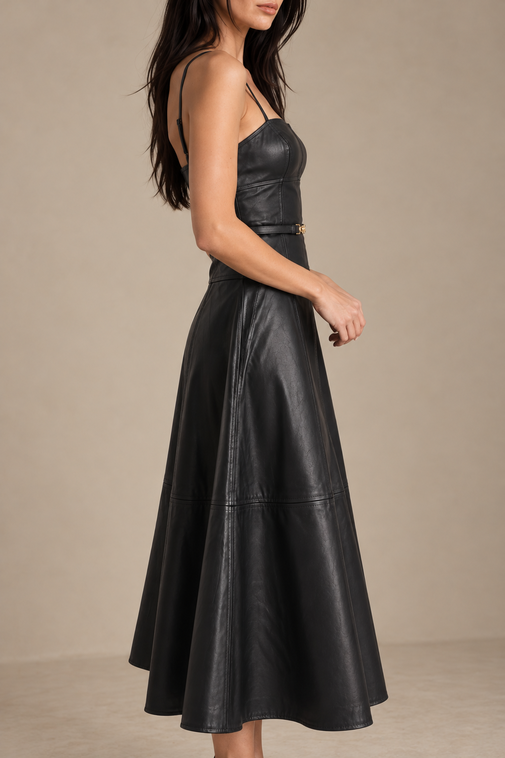 Karina Grimaldi Sofia Vegan Leather Dress