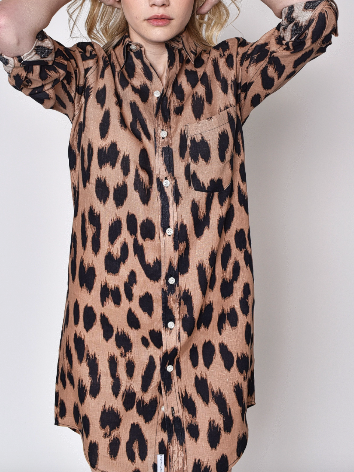 Emily Phillips Cheetah Linen Girlfriend Dress_GFD-LINCH