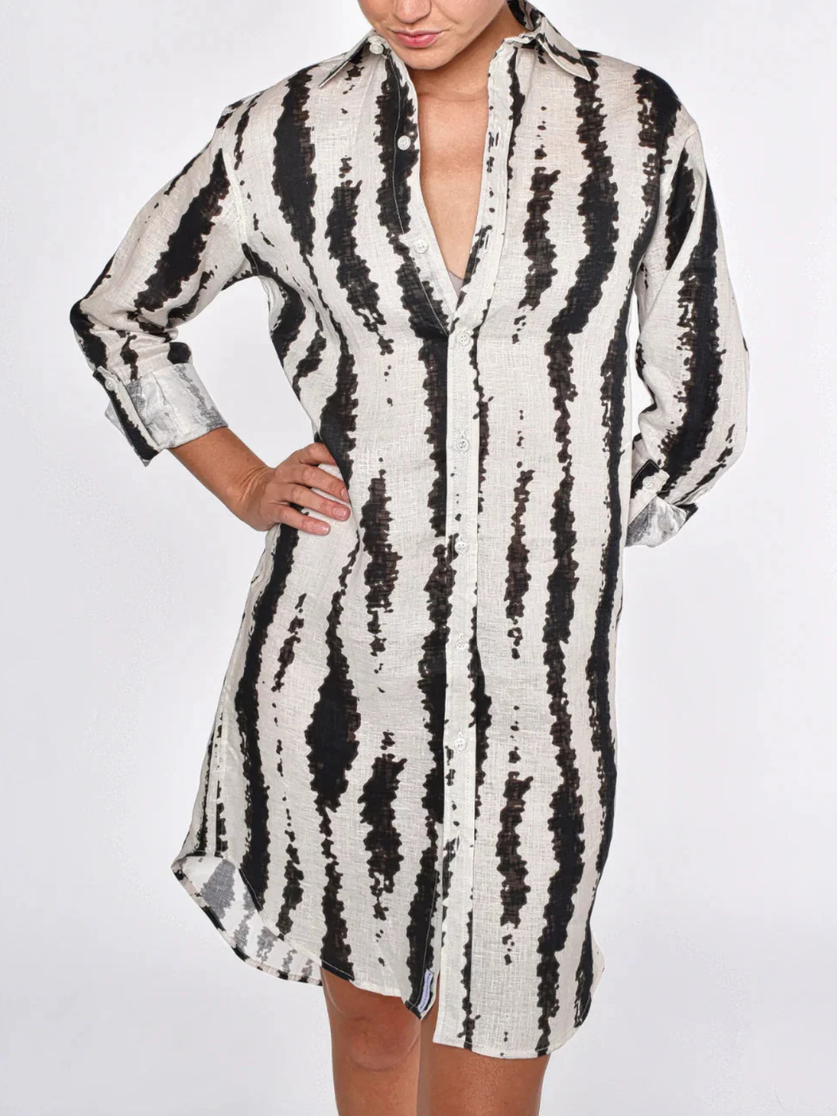 Emily Phillips Linen Girlfriend Dress_GFD-LINBRCR
