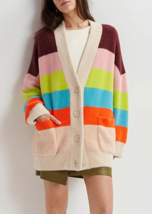 Essentiel Gaan Striped Furry Cardigan