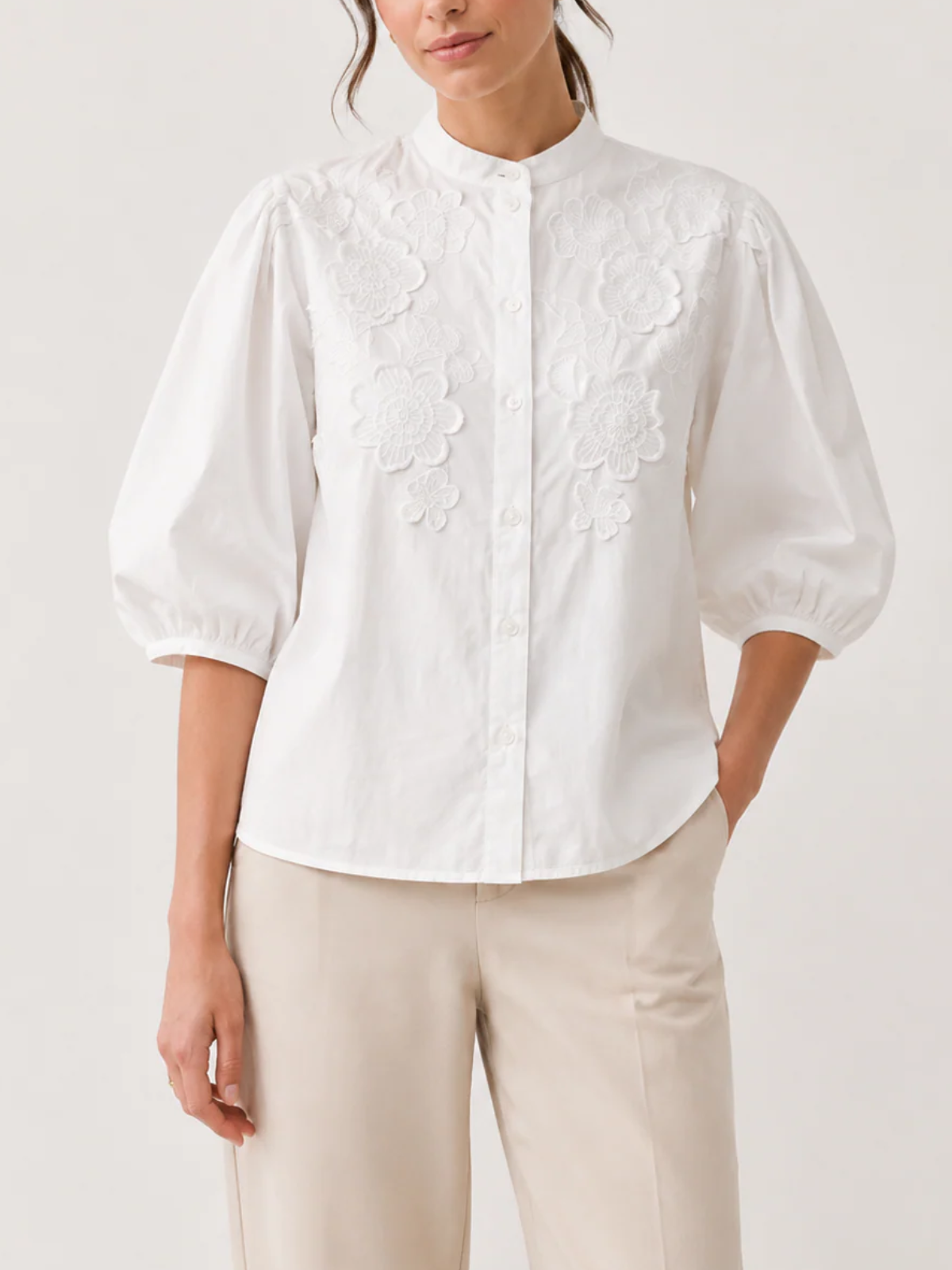 Essentiel Jorja Applique Flower Shirt_JORJA