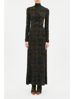 Ulla Johnson Koa Jersey Ruched Front Turtleneck Dress
