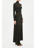 Ulla Johnson Koa Jersey Ruched Front Turtleneck Dress
