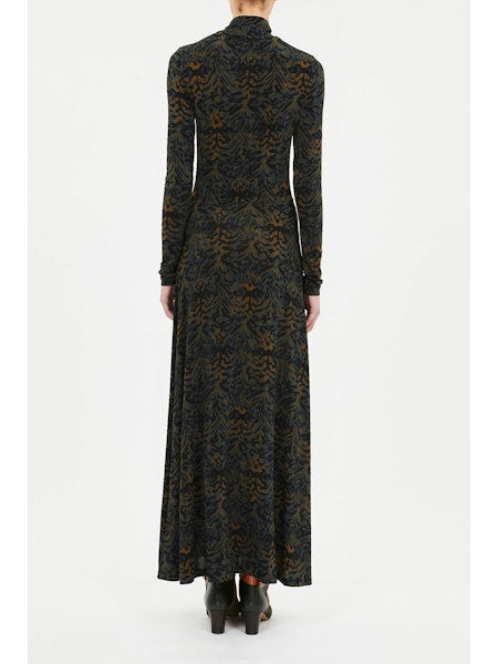 Ulla Johnson Koa Jersey Ruched Front Turtleneck Dress