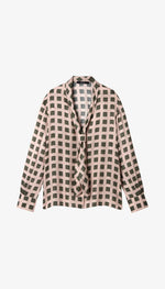 Smythe V-Neck Tie Blouse