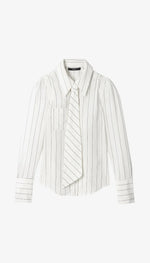 Smythe Neck Tie Box Pleat Shirt