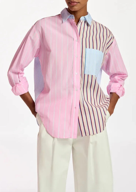 Essentiel Famille Patchwork Stripe Shirt