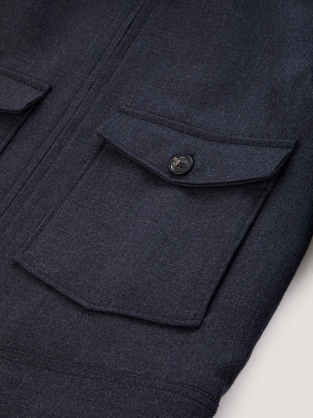 Circolo Blouson Worsted Wool Double Pocket Jacket