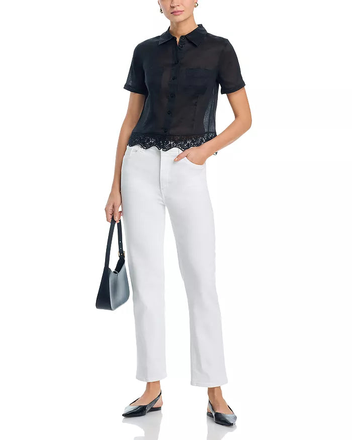 Frame The Embroidered Seaside Shirt in Black