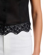Frame The Embroidered Seaside Shirt in Black