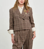 Phoebe Jon Frankie Crop Plaid Jacket