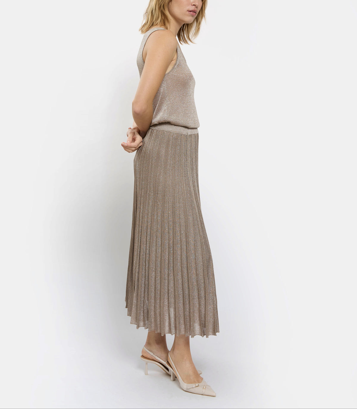 Maison Lurex Gala Pleated Skirt