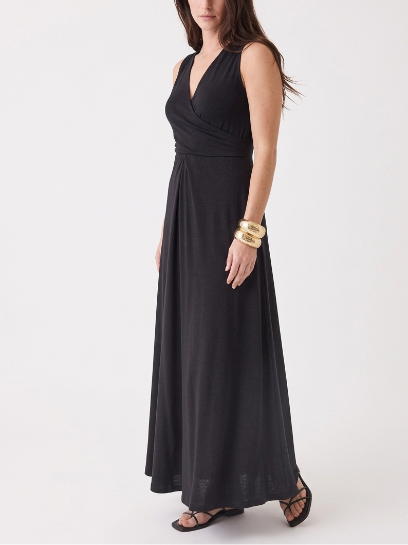 Majestic Filatures Suprima Cotton Interlock V-Neck Tank Maxi Dress