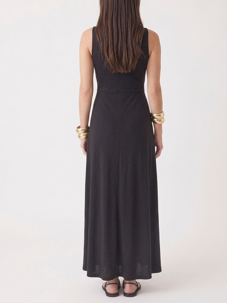 Majestic Filatures Suprima Cotton Interlock V-Neck Tank Maxi Dress