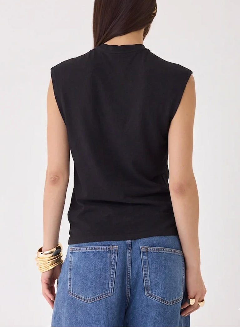 Majestic Filatures Cotton Linen Twist Front Sleeveless Top