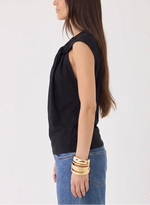 Majestic Filatures Cotton Linen Twist Front Sleeveless Top