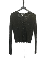 Autumn Cashmere Open Pointelle Sequin V Neck Cardigan