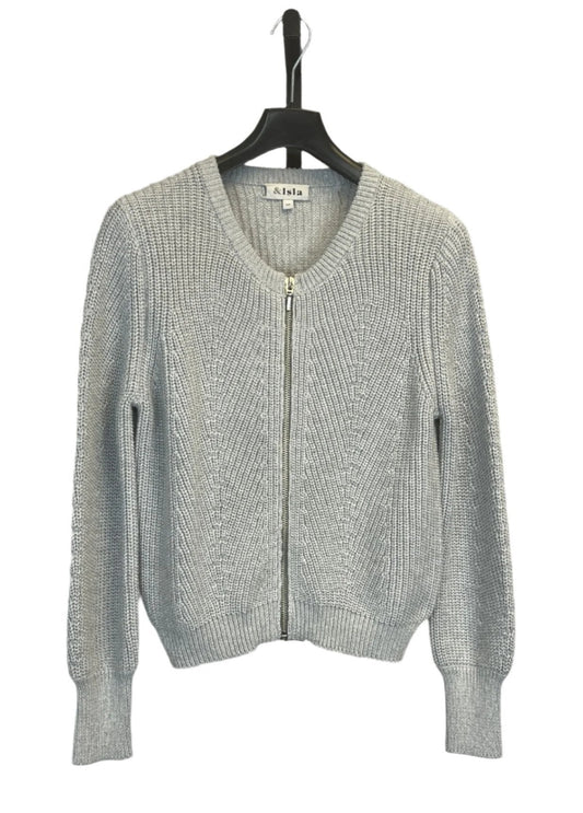 &Isla Raven Rib Zip Up Crew Cardigan