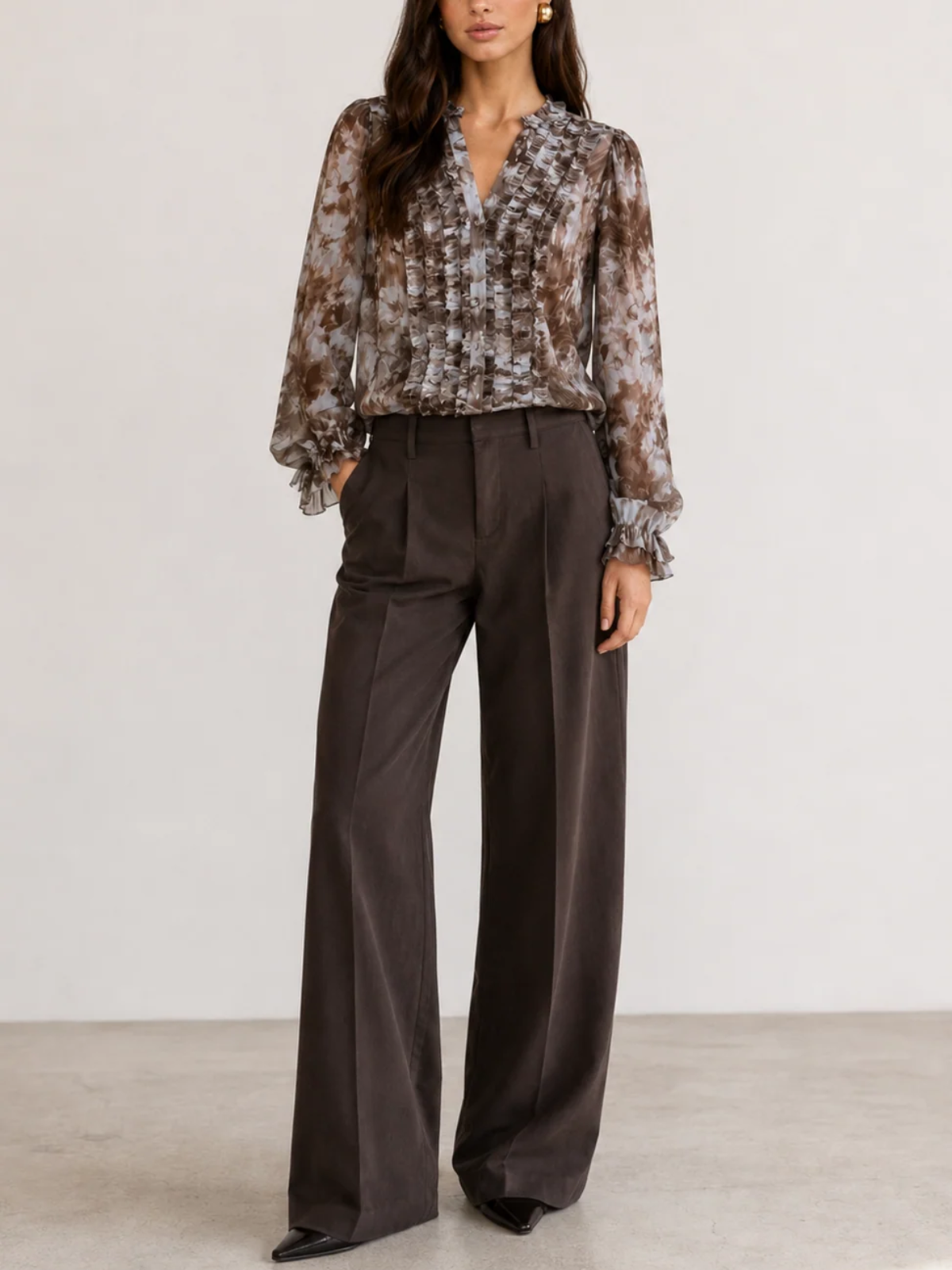 Go Silk Go Get Ready Ruffle Sleeve Blouse_T2039-HDFL