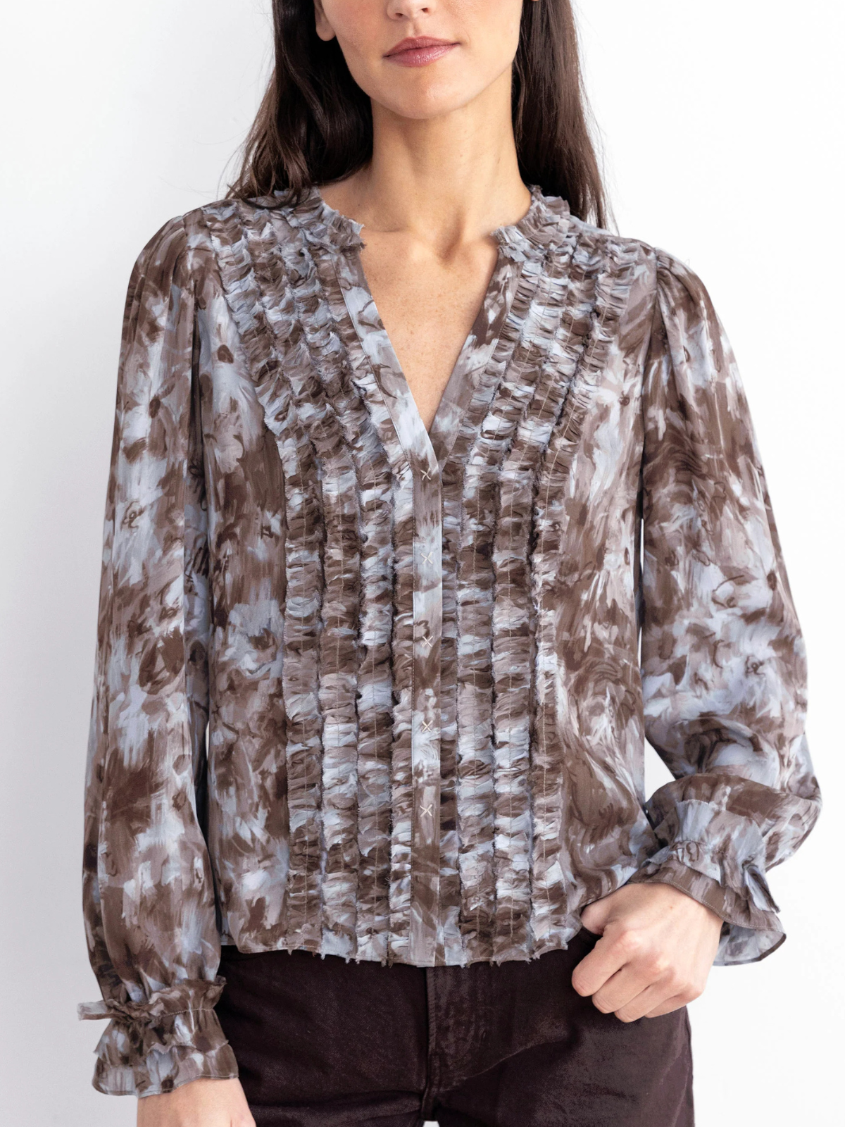 Go Silk Go Get Ready Ruffle Sleeve Blouse_T2039-HDFL