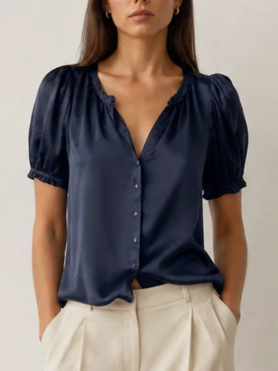Go Silk Go Poetess Silk Blouse_T2042