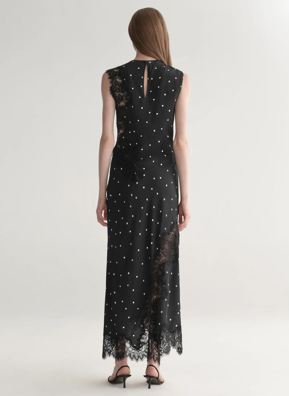 ALC Gracie Polka Dot Crepe And Lace Top