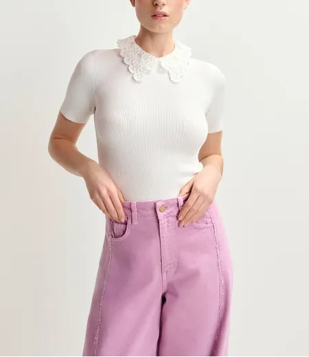 Essentiel Halamo Lace Collar Top