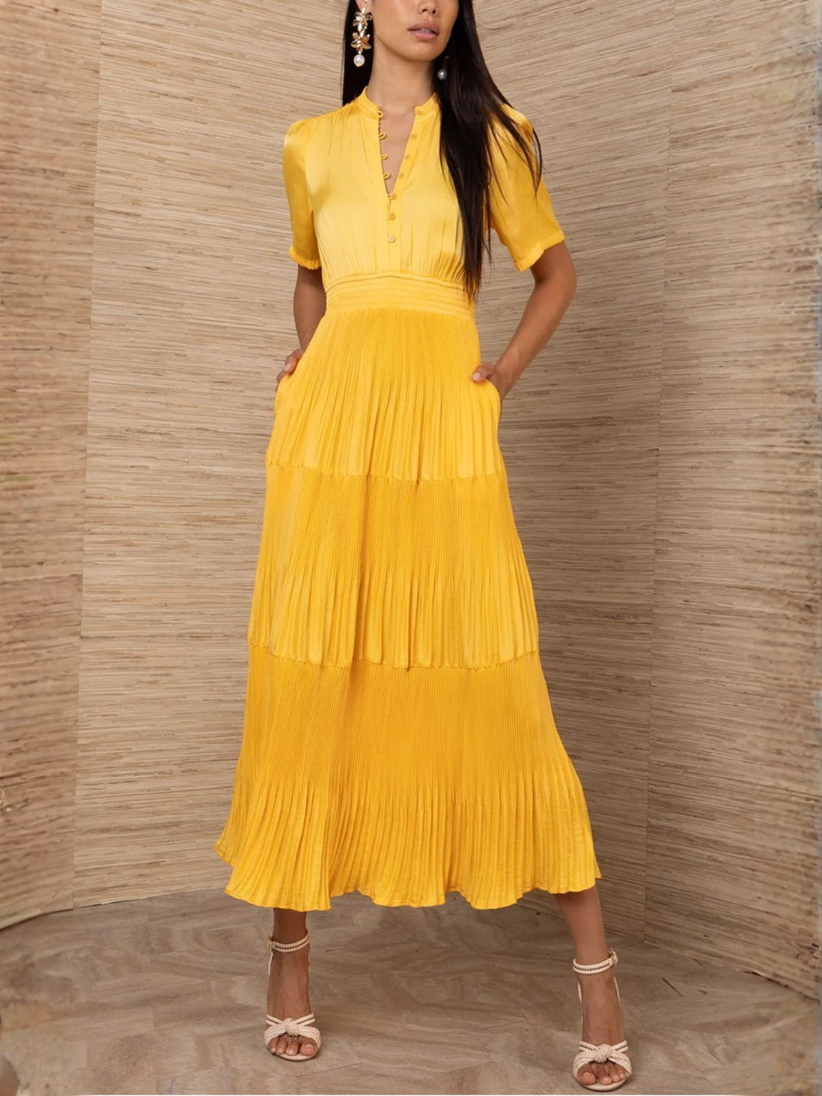 Hale Bob Vale Charmeuse Maxi Dress_62MG644S