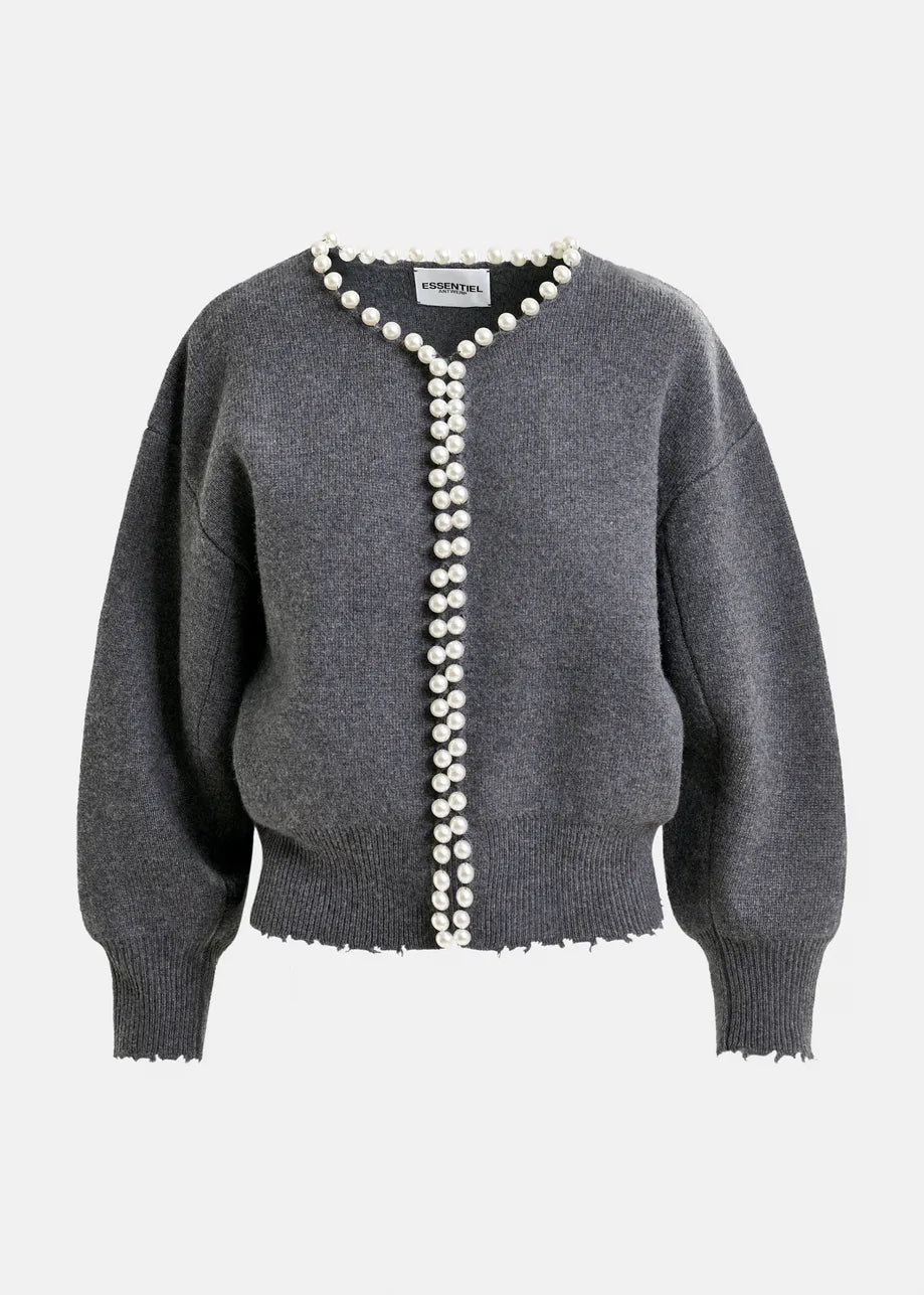 Essentiel Ideas Knit Cardigan With Pearls