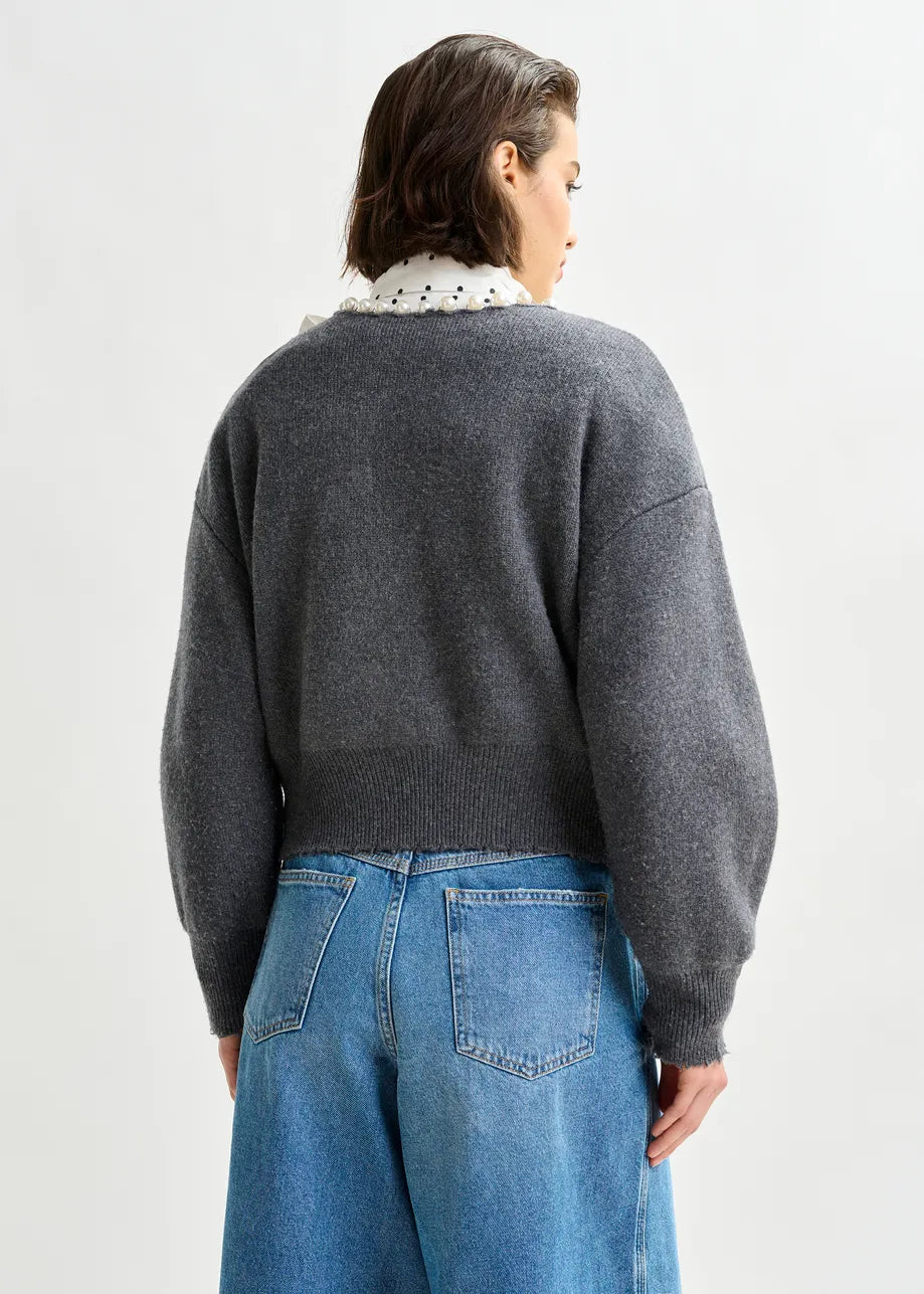 Essentiel Ideas Knit Cardigan With Pearls