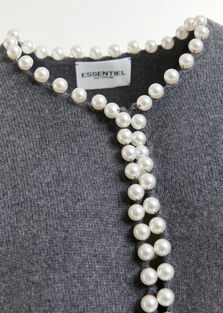 Essentiel Ideas Knit Cardigan With Pearls
