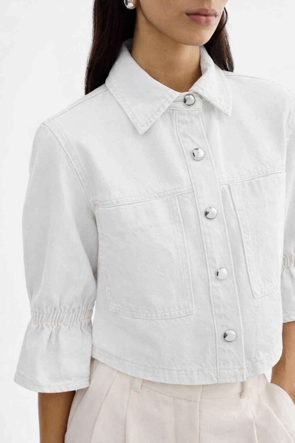 Lamarque Carolina D Denim Ruffle Sleeve Jacket